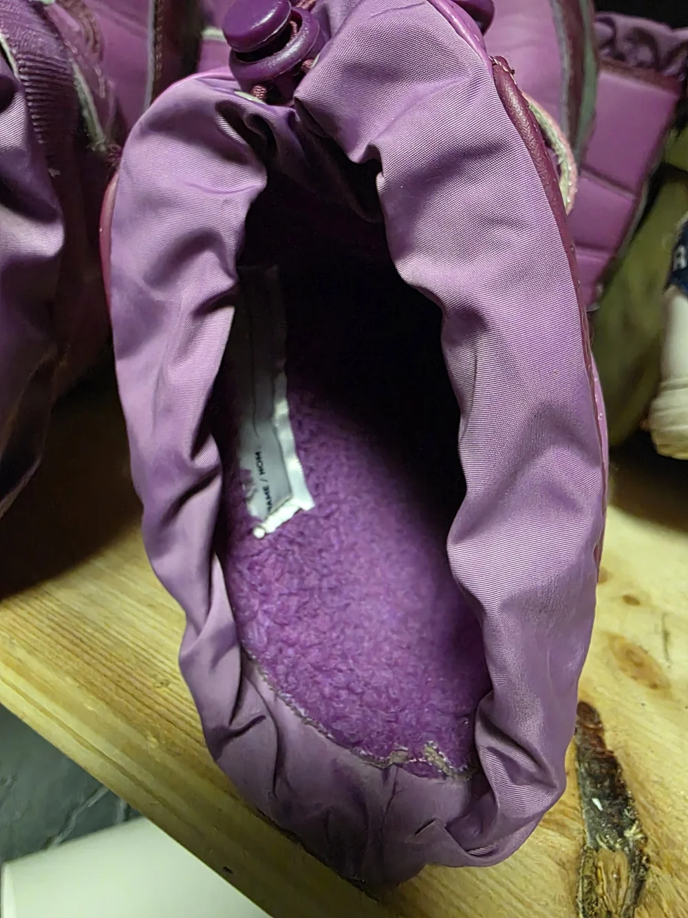 Lands' End Purple Kids Snow Boots with Hook-and-Loop Straps Size 2